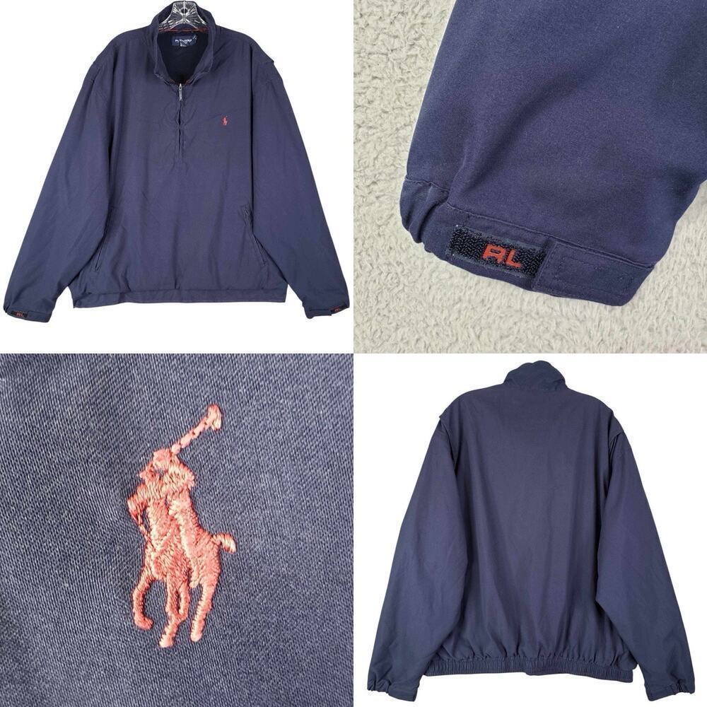 Polo Ralph Lauren Jacket Golf Men’s XXL Windbreaker Harrington Bi-Swing Blue Vtg